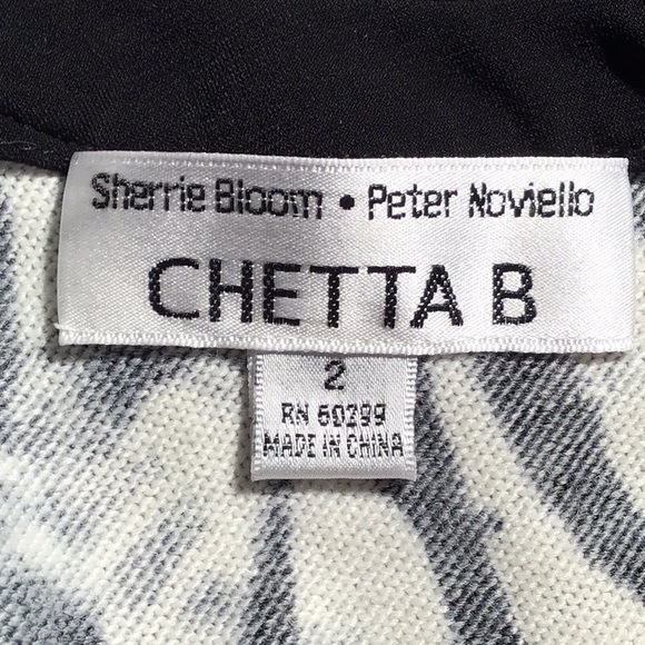 Chetta B sweater dress long sleeve black gray white splash pattern 2 - Picture 6 of 7